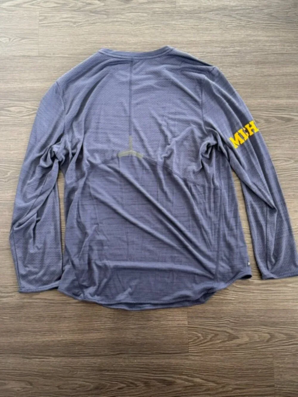 Nike Jordan Brand Michigan Wolverines Long Sleeve Shirt Size XL Blue Dri-Fit